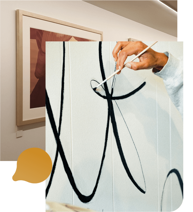 a painter painting on artboard