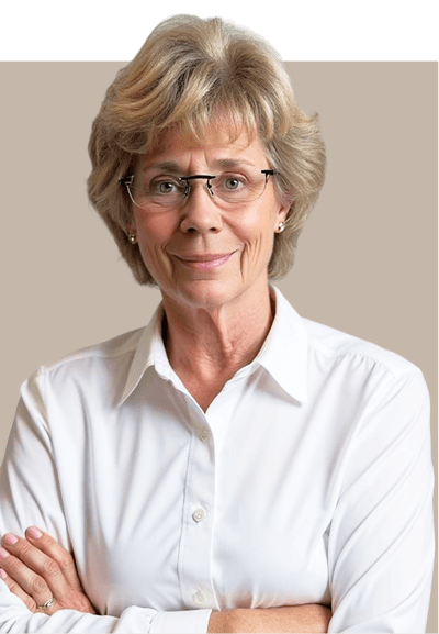 A woman dressed in a white shirt, looking directly at the camera with a friendly expression.