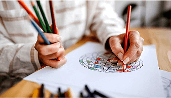 a person making artwork